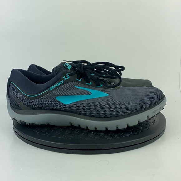 Brooks PureFlow Gray/Turquoise/Black Running Shoes 1202621B067 Women's Size 11 - Picture 4 of 13